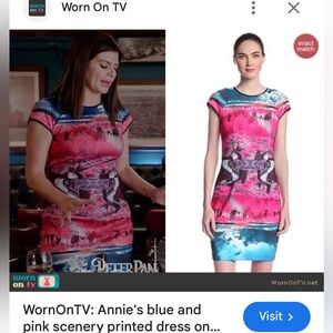 TED BAKER Ismay Road to Nowhere Bodycon Dress Size 1 Coastal Boho Chic Art Scene